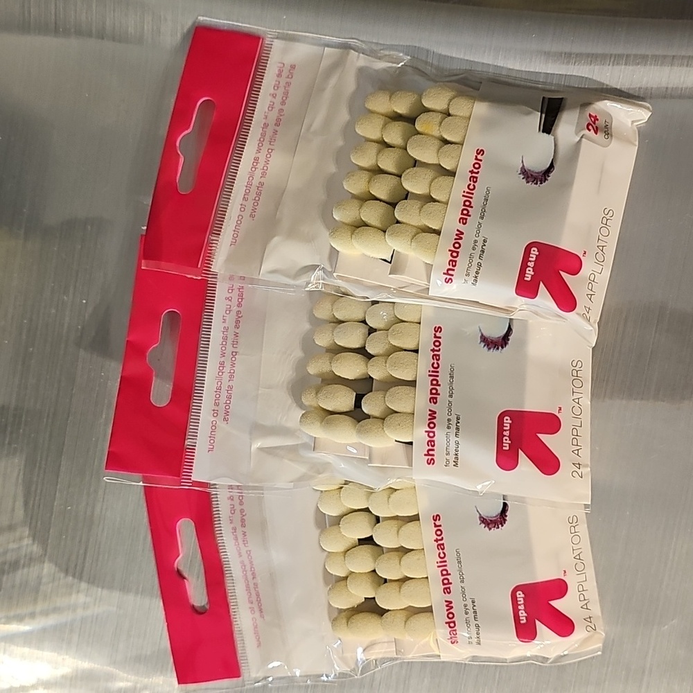 3 Packages Of Up & Up Cream Shadow Applicators - 24 Count Per Package